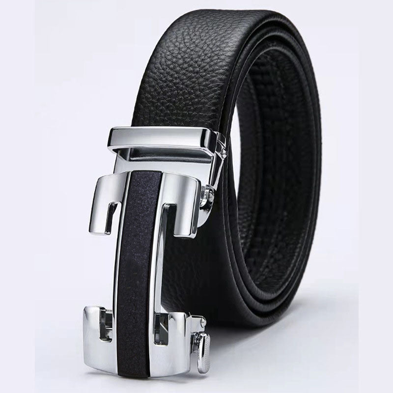 Mens Genuine Leather Belt With Automatic Buckle