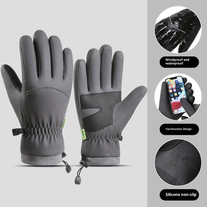 Fleece-lined Thick Waterproof And Cold-resistant Gloves