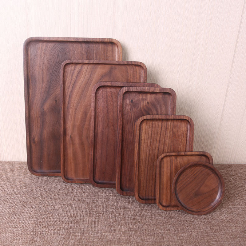 Japanese Style Black Walnut Rectangular Dinner Plate