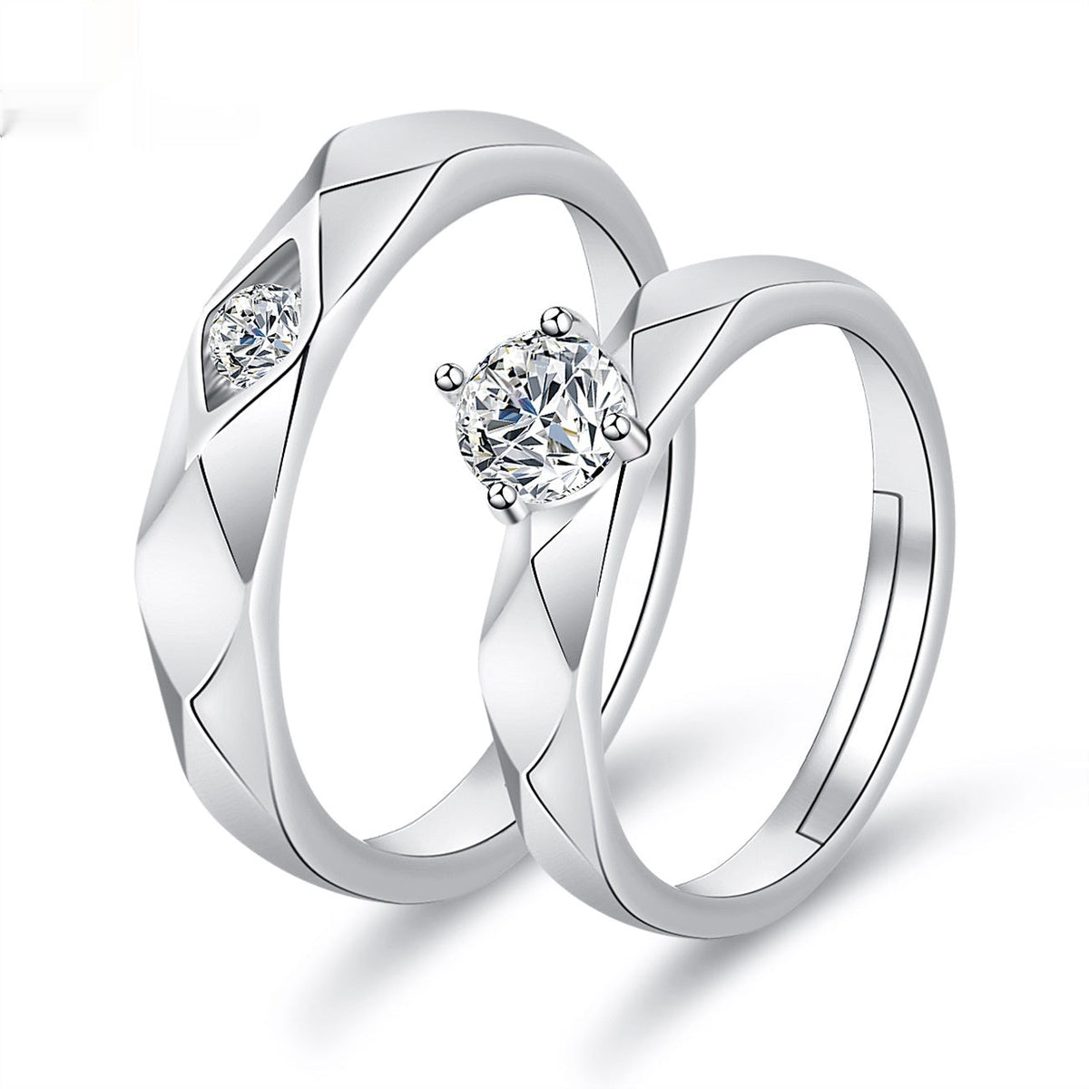Moissanite Engagement Couple Couple Rings