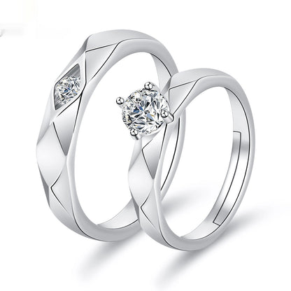 Moissanite Engagement Couple Couple Rings