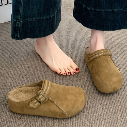 Thick Sole Half Slippers Women's Outer Wear 2025 New Autumn And Winter