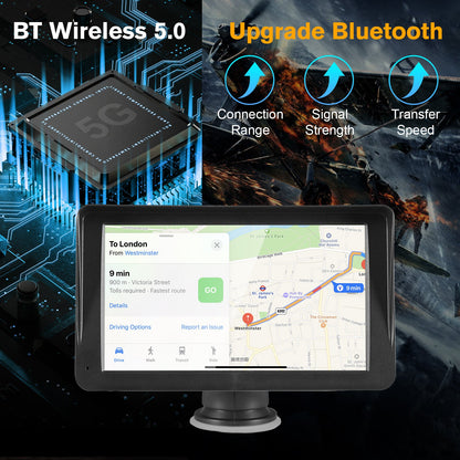 Portable Car Stereo Wireless CarPlay & Android Auto, Car Radio 7inches Touchscreen, Bluetooth5.0, Mirror Link, Maps Navigation, Voice Control, AUX Cable Vehicles