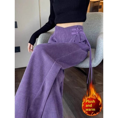 Chenille-padded Narrow-leg Wide-leg Pants