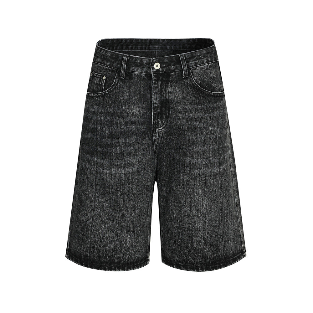 Retro Washing Water Denim Shorts Men