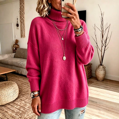 Women's Solid-color Loose-fitting Turtleneck Sweater
