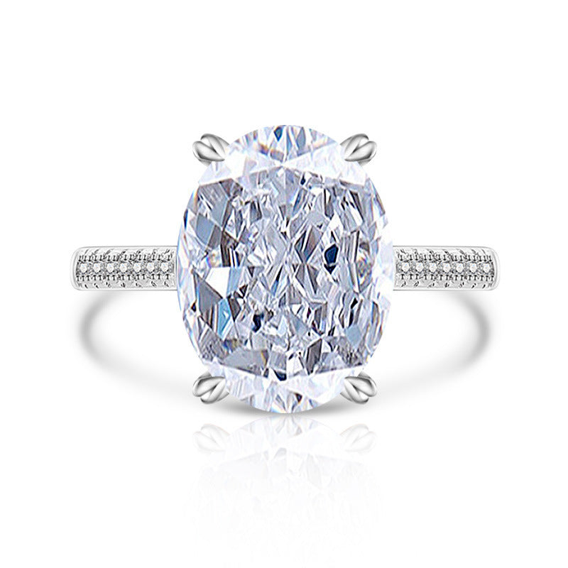 Female Versatile Casual Papalacha High Carbon Diamond Ice Flower Ring
