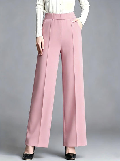 Women's High-waisted Wide-leg Straight-tailored Trousers