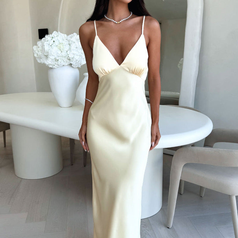 Elegant Strap V-neck Bodycon Dress