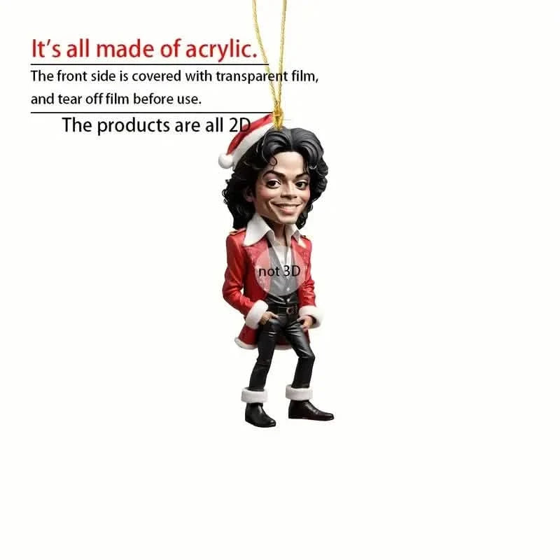 Acrylic Musician Caricature Ornament with Santa Hat