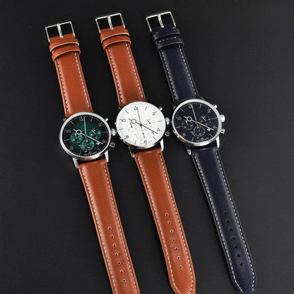 Mens Multifunctional Stylish Business-Ready Waterproof Calendar Watch