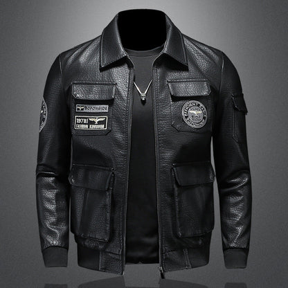 Autumn And Winter New Men's Coat Casual Leather Clothing Slim Fit