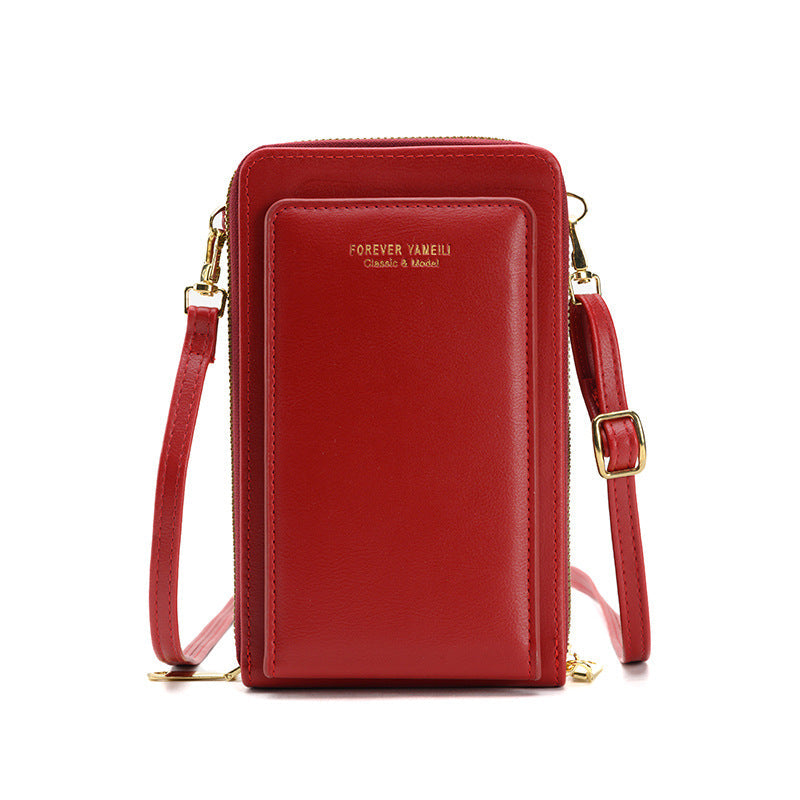 Touchscreen Simple Coin Purse Zipper Red