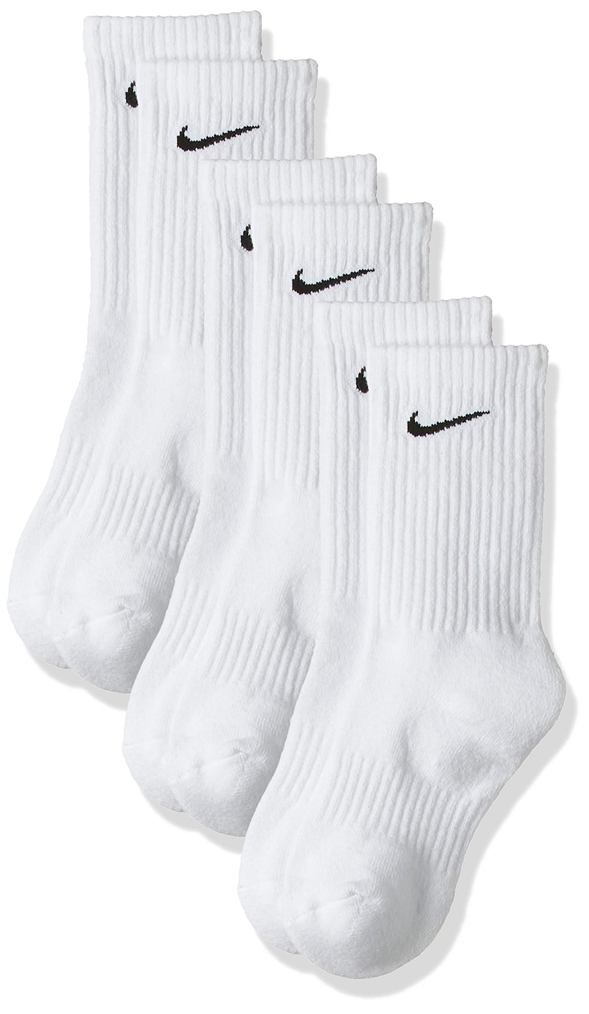 Nike Unisex Performance Cushion Crew Training Socks (3 Pair) WHITE M