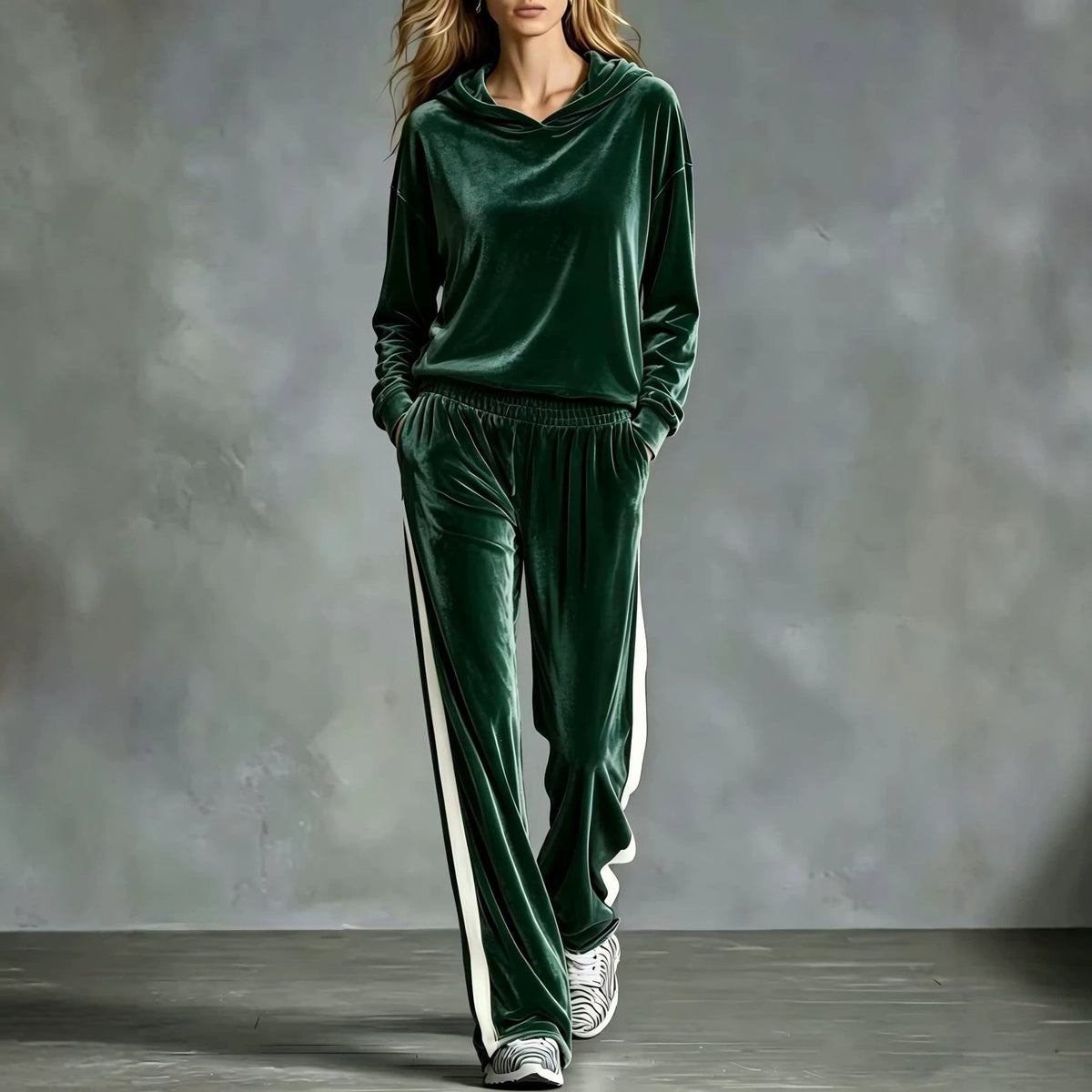 Women's Casual Loose-fitting Long-sleeved Top And Long Pants Set