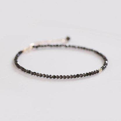 Ultra-fine Natural Obsidian Anklet For Women