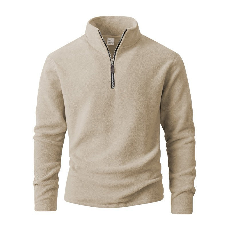 New Mens Fleece Casual Solid-color Hoodie