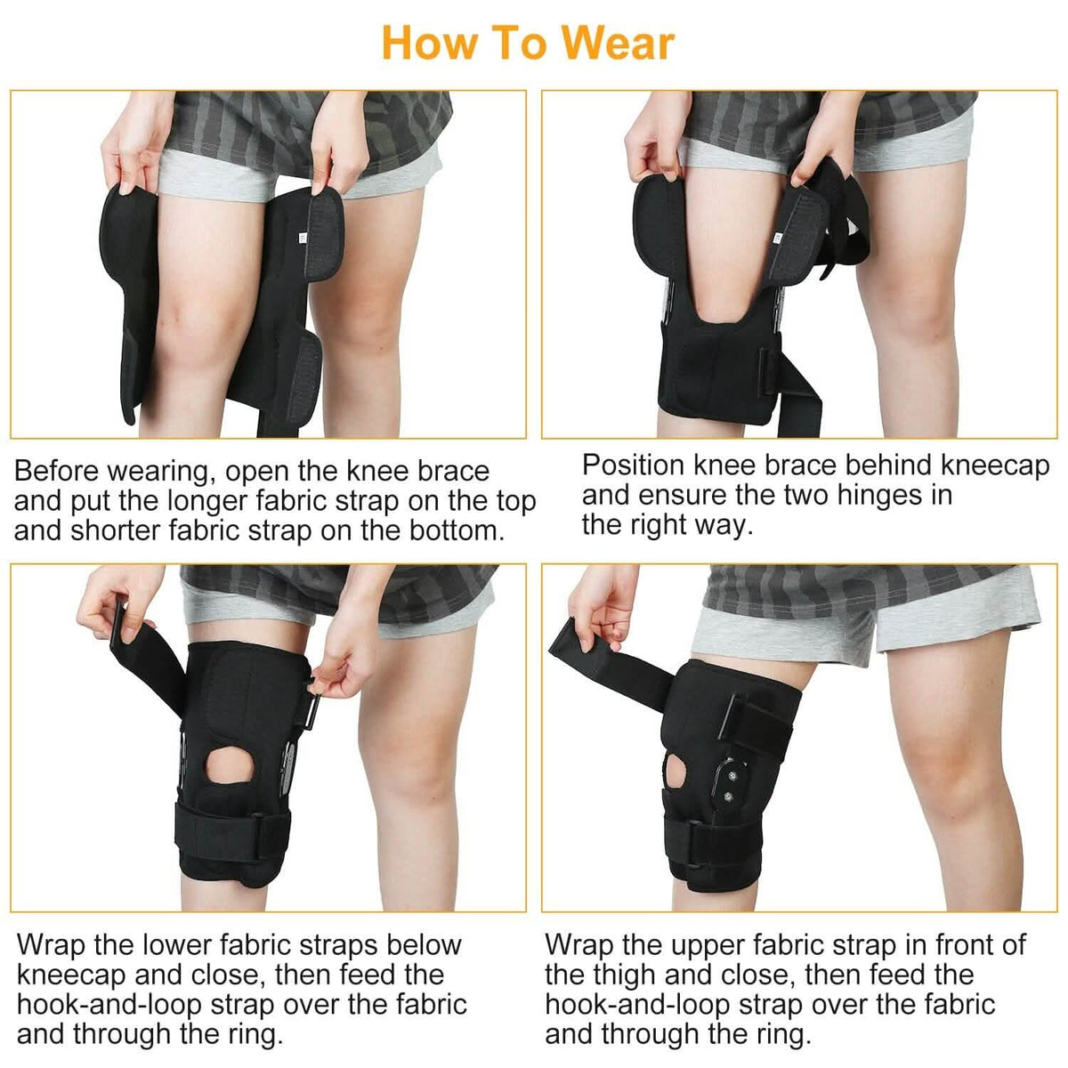 Adjustable Open Patella Compression Knee Brace