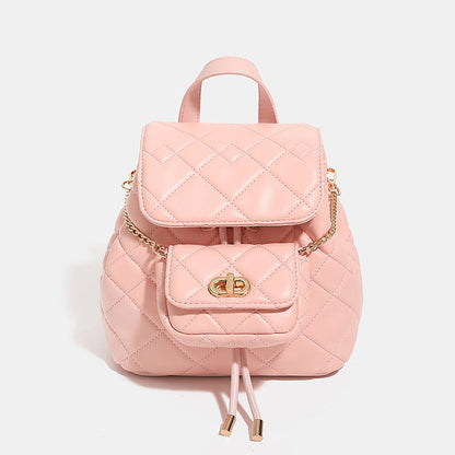 Womens Niche-Design Soft Chain Multi-Use Backpack