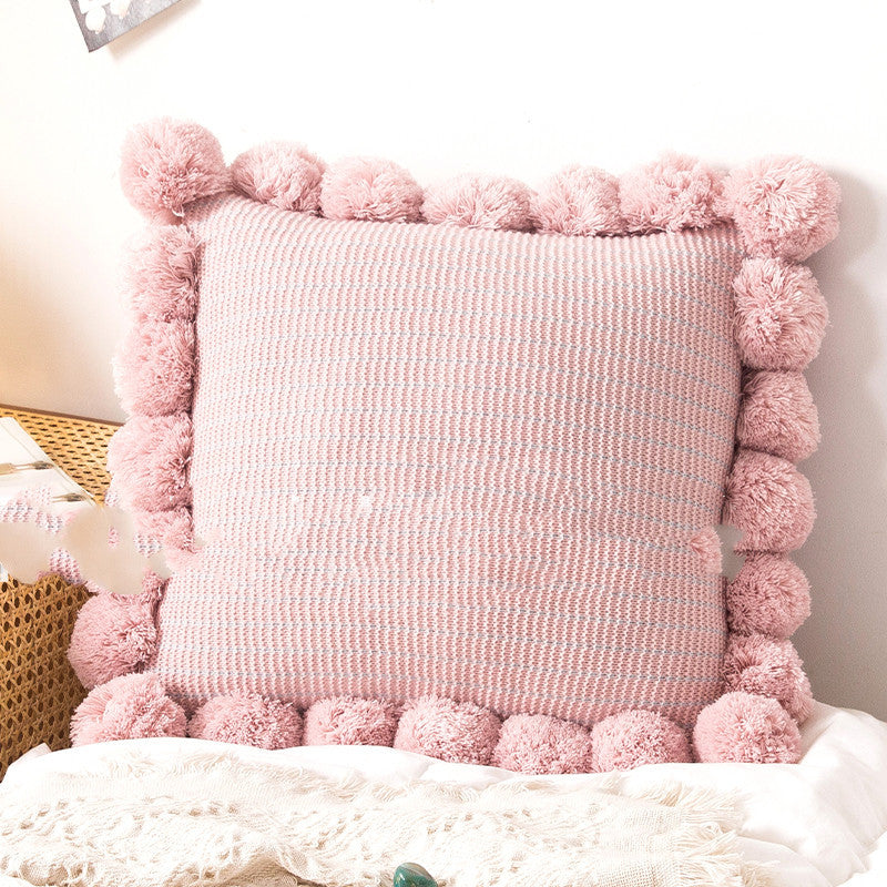 Knitted Throw Pillowcase for Sofa & Bed