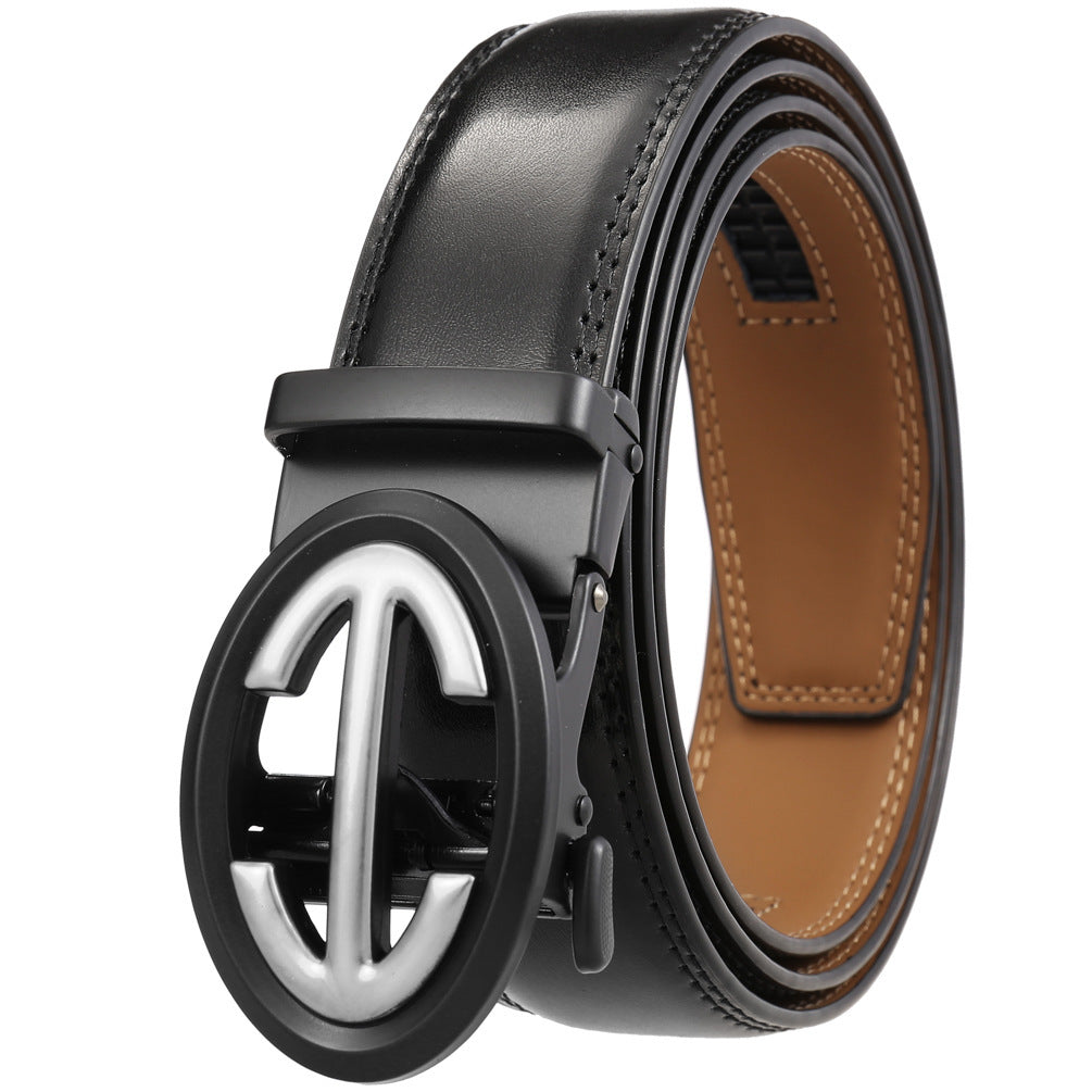 Automatic Alloy Buckle Men's Cowhide Belt