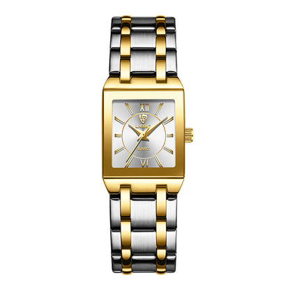 Business Style Steel Strap Couple Watch Square