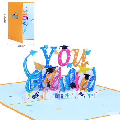 Pop-up Color Printing Graduation Season Popup Greeting Card
