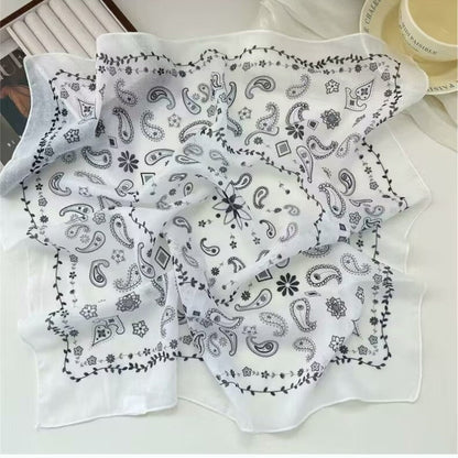 Korean-style Fresh And Delicate Floral Silk Scarf