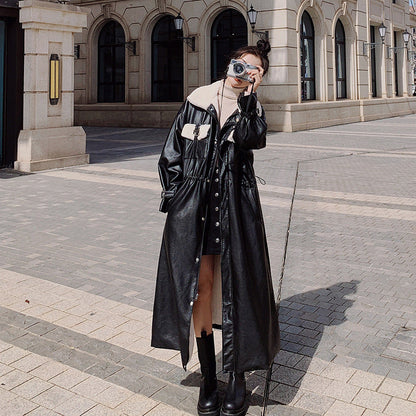 Pu Fur Coat Rabbit Fur Pie Overcoming Cotton Coat Women
