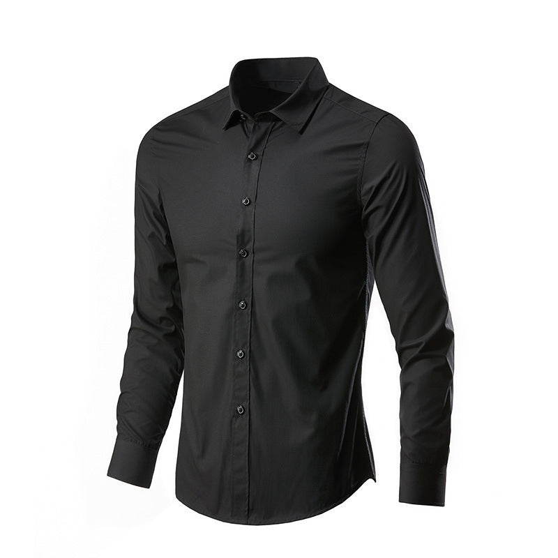 Men White Casual Suit Shirt Solid Color