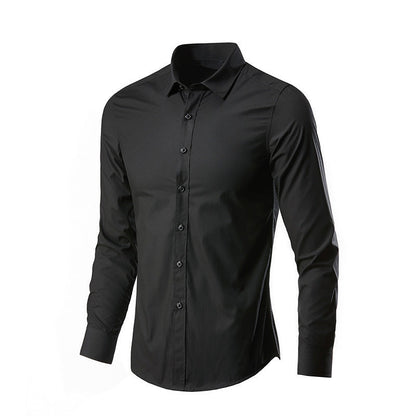 Men White Casual Suit Shirt Solid Color