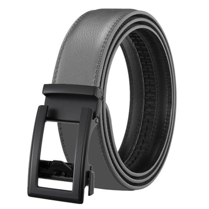 Men's Leather Belt Automatic Buckle Two-layer Cowhide Hollow