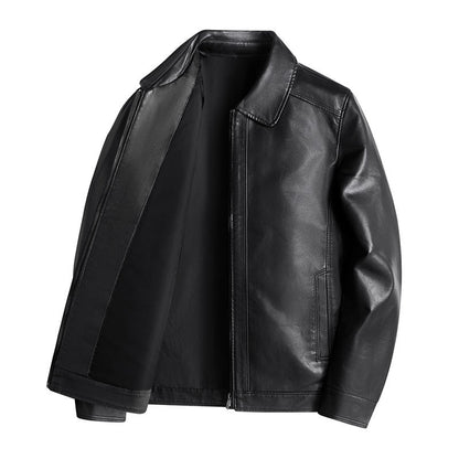 Mens' Stand-up Collar PU Leather Biker Jacket