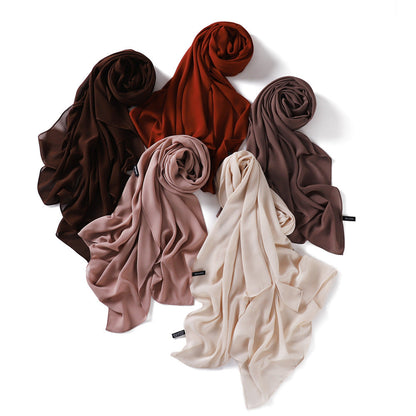Soft Draping Solid-color Scarf For Women