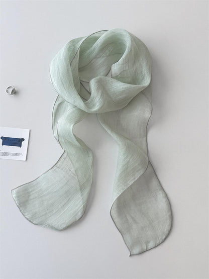 Semi-transparent Linen Scarf Ribbon Hairband
