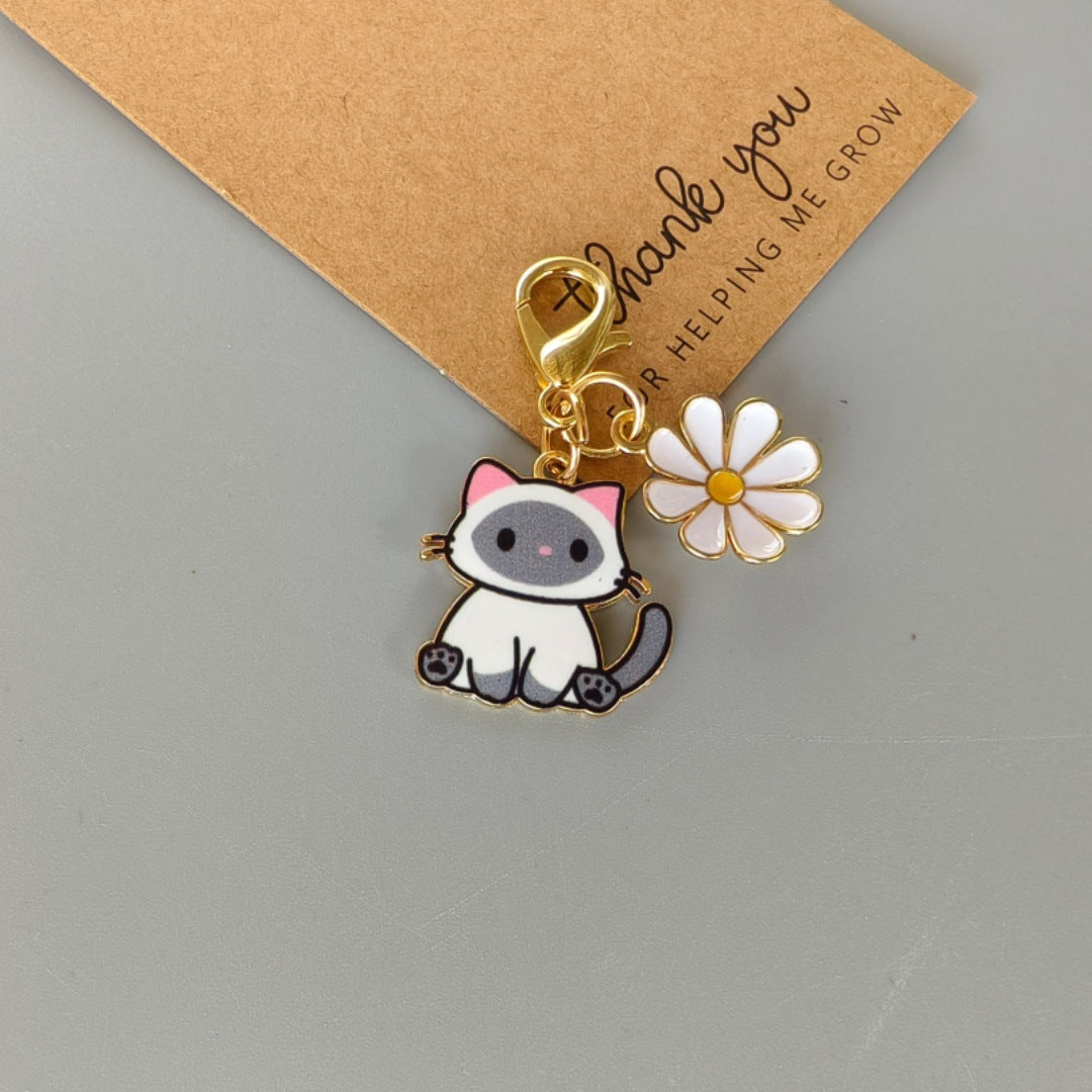 Cute Cartoon Cat Keychain, Chubby Cat Earphone Case Charm