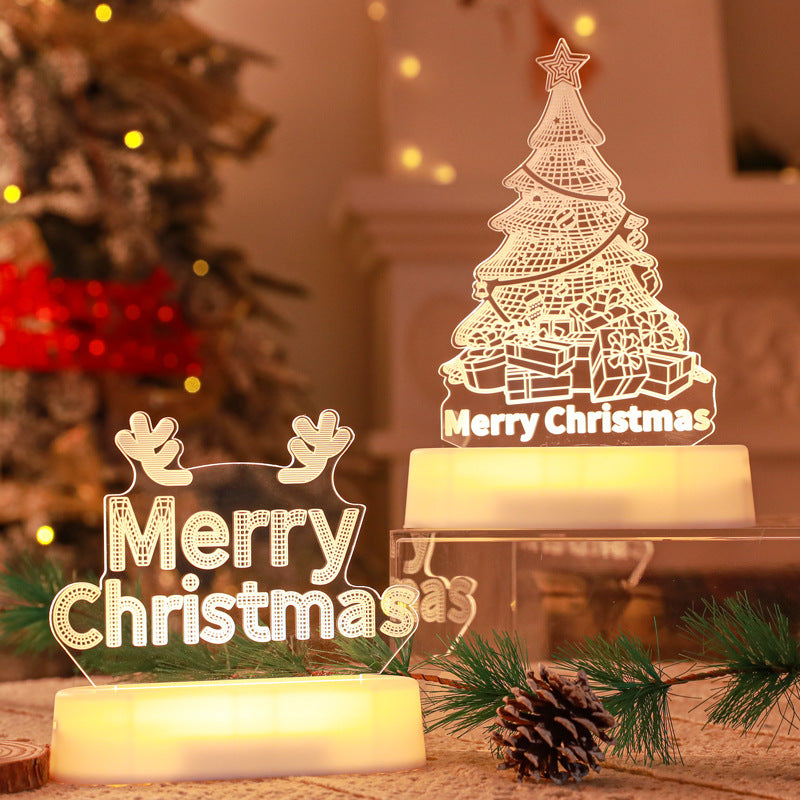3D Christmas LED Night Light Acrylic Gift Decor