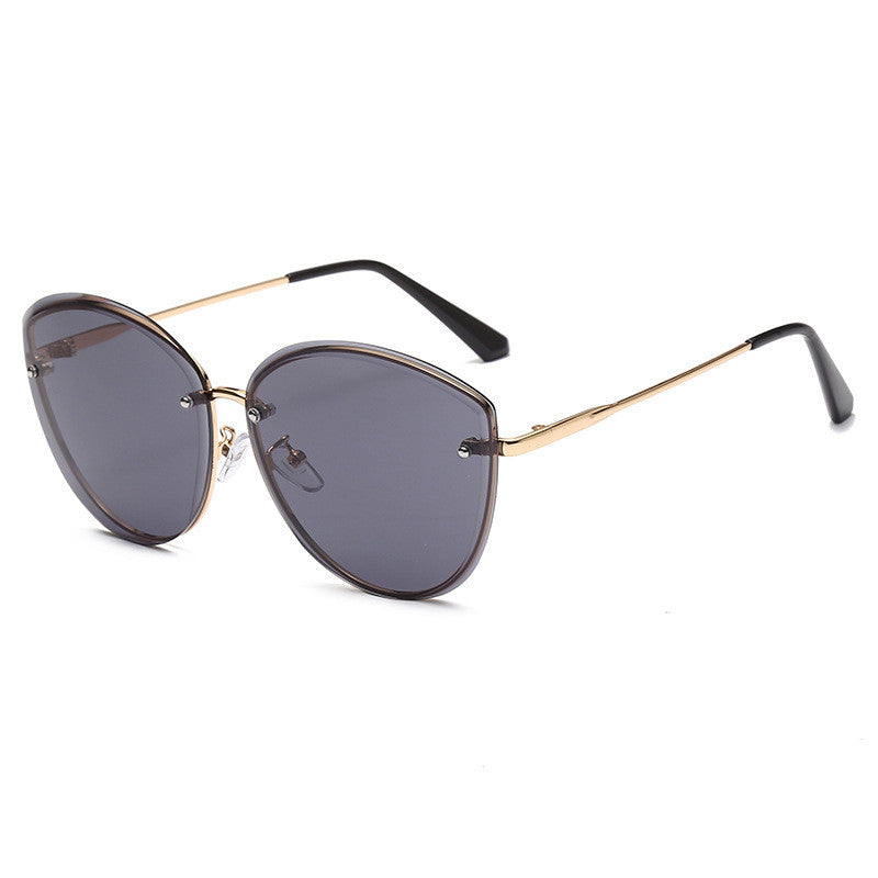 Fashionable Oversized Gradient-color Retro Metal Sunglassessun Protection Eyewear For Driving