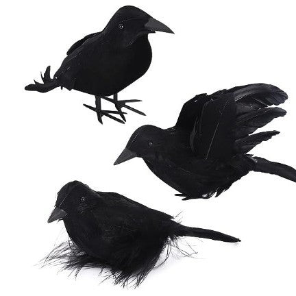 Halloween Party Black Simulation Feather Crow Decorations
