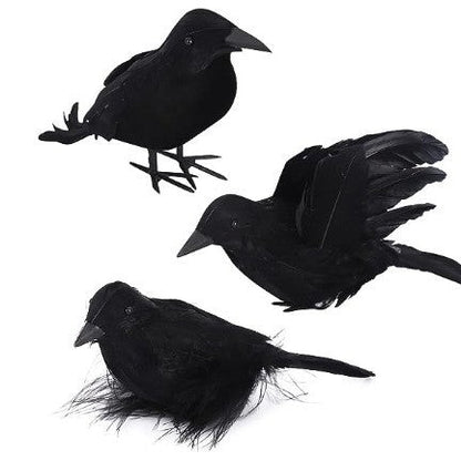 Halloween Party Black Simulation Feather Crow Decorations