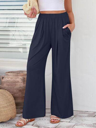 Elastic Waist Wide Leg Pants for Women in Various Sizes