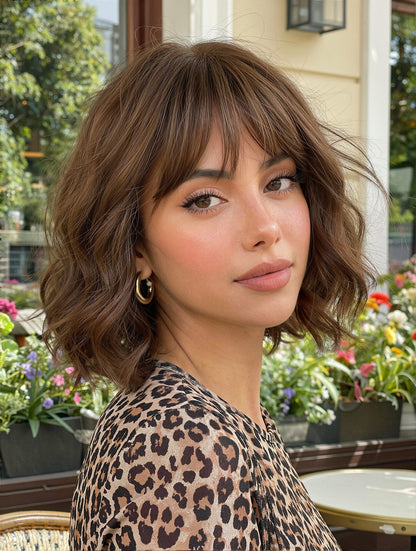 Wig Full-head Wig Bangs Short Curly Hair