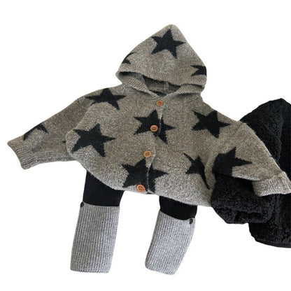 Five-pointed Star Sweater Children Bunching Socks Velvet Padded Leggings