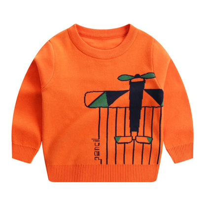 Children's Autumn And Winter New Double-layer Cotton Sweater