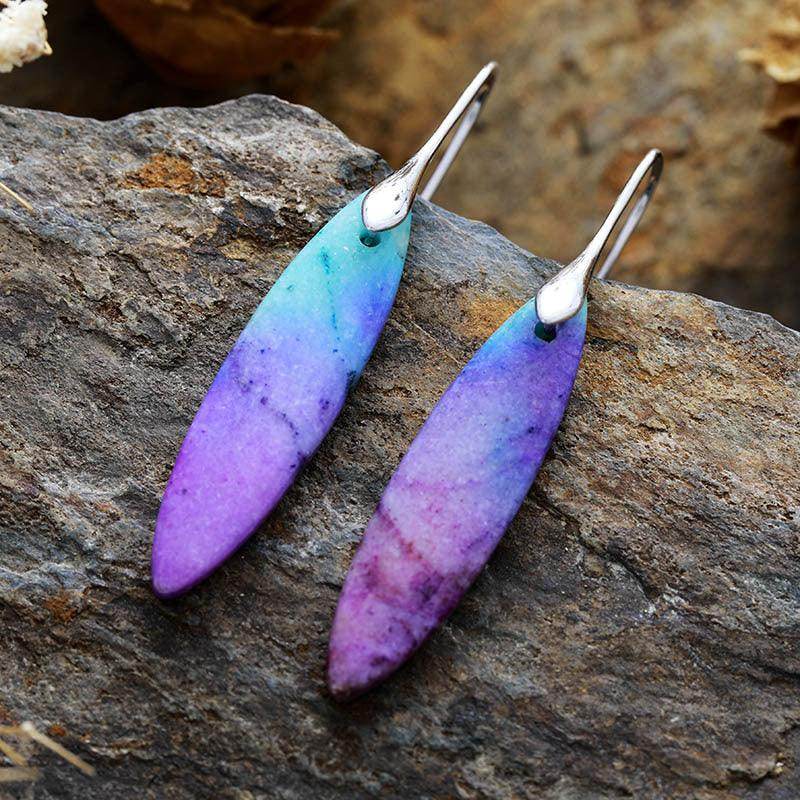 Copper Natural Stone Geometric Shape Earrings for Women