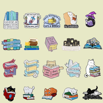 Geometric Cartoon Book Brooch