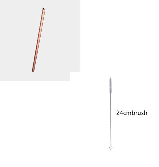 Reusable Metal Heart-shaped Drinking Straws Set