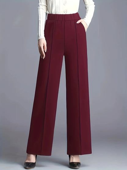 Women's Four-Season Solid-Color Loose-Fit Slimming Casual Trousers