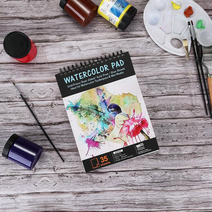 AGPtEk 12 inches 35 Sheets Watercolor Paper Pad