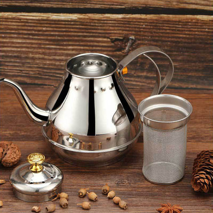 1.2/1.8L Latin Pot Stainless Steel Tea Pot with Tea Strainer Teapot Coffee Pot Induction Cooker Kettle Teaware Sets